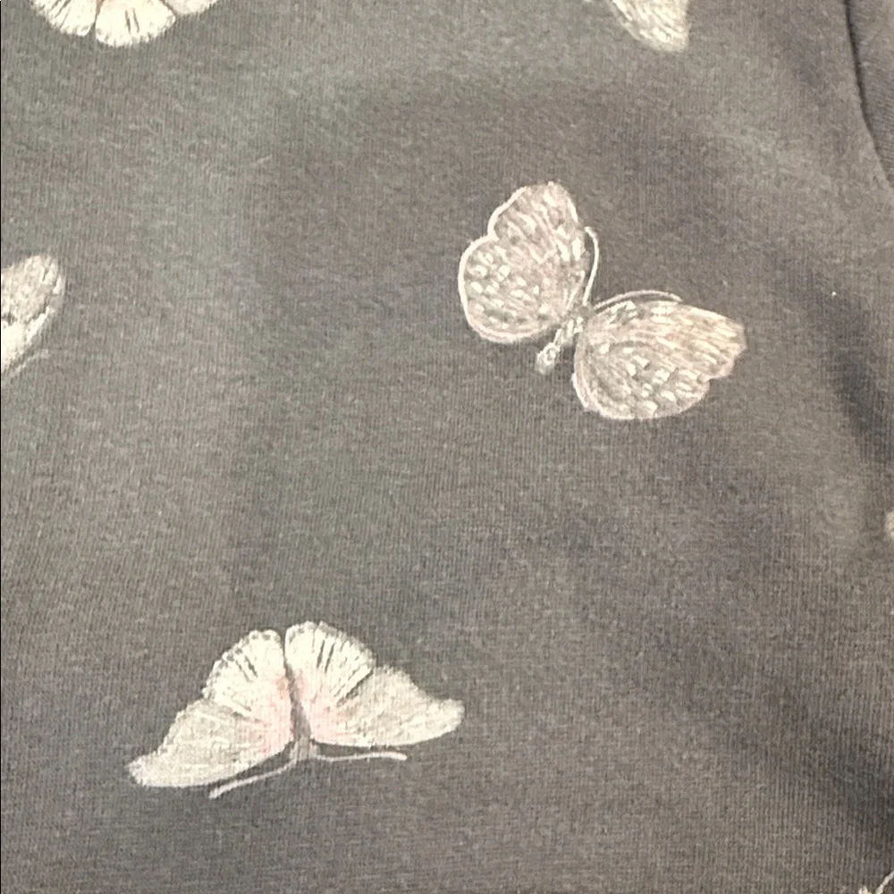 GAP Gray Butterfly Print Kids Matching Set 12-18 Months